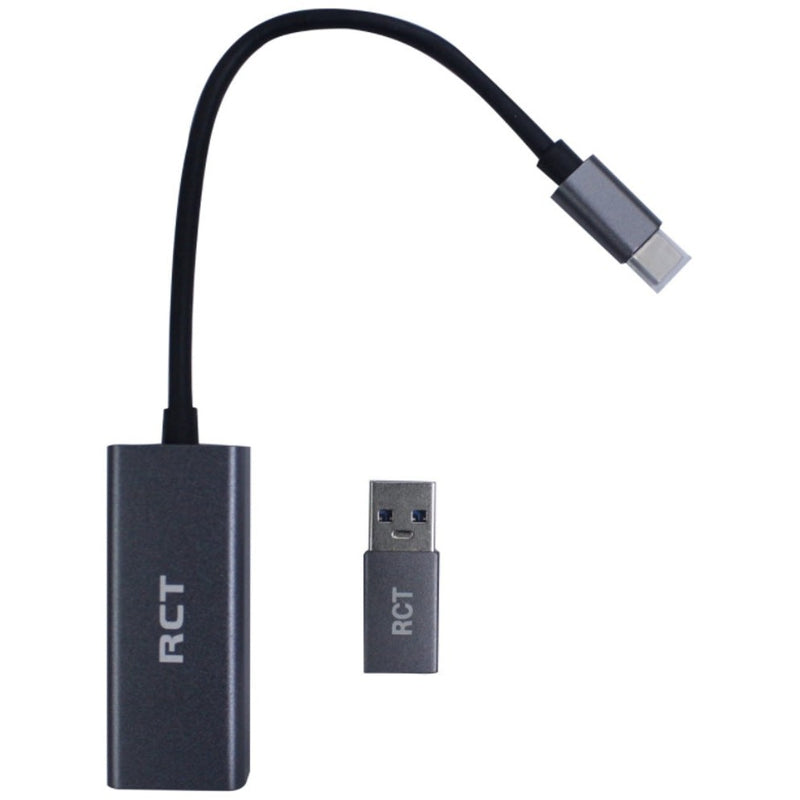 Rct Usb 3.0 Type C To Rj45 Gigabit Ethernet Adaptor With Usb C To A Adaptor