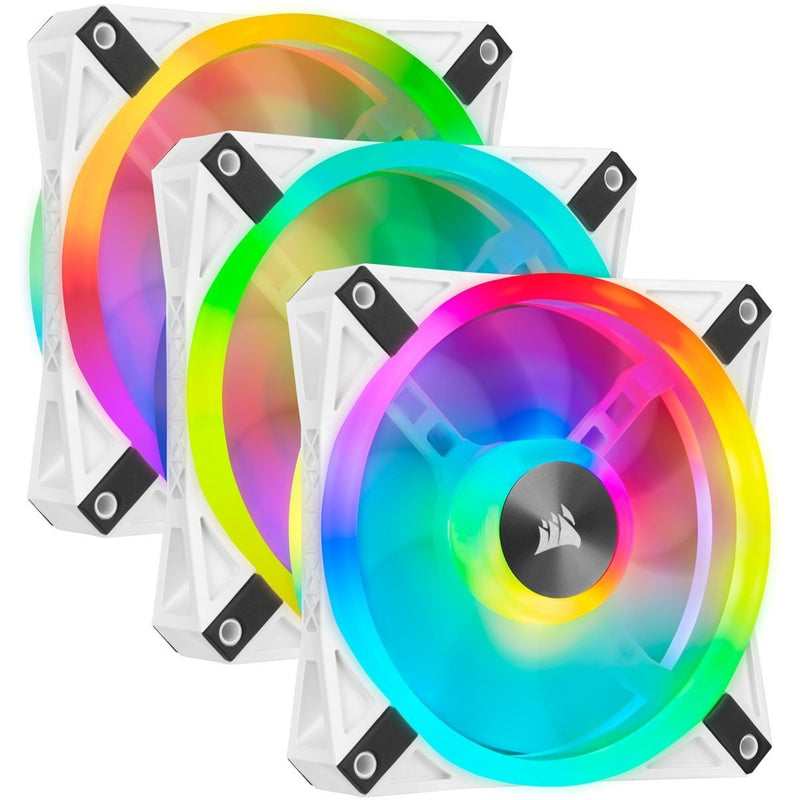 Corsair Icue Ql120 Rgb 120Mm Pwm Triple Fan With Lighting Node Core - White