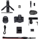 Canon R50 Body + Rf-S18-45Mm F4.5-6.3 Is Stm;Batt; Charger; Dm-100 Mic; Bluetooth Tripod; 64Gb Sd