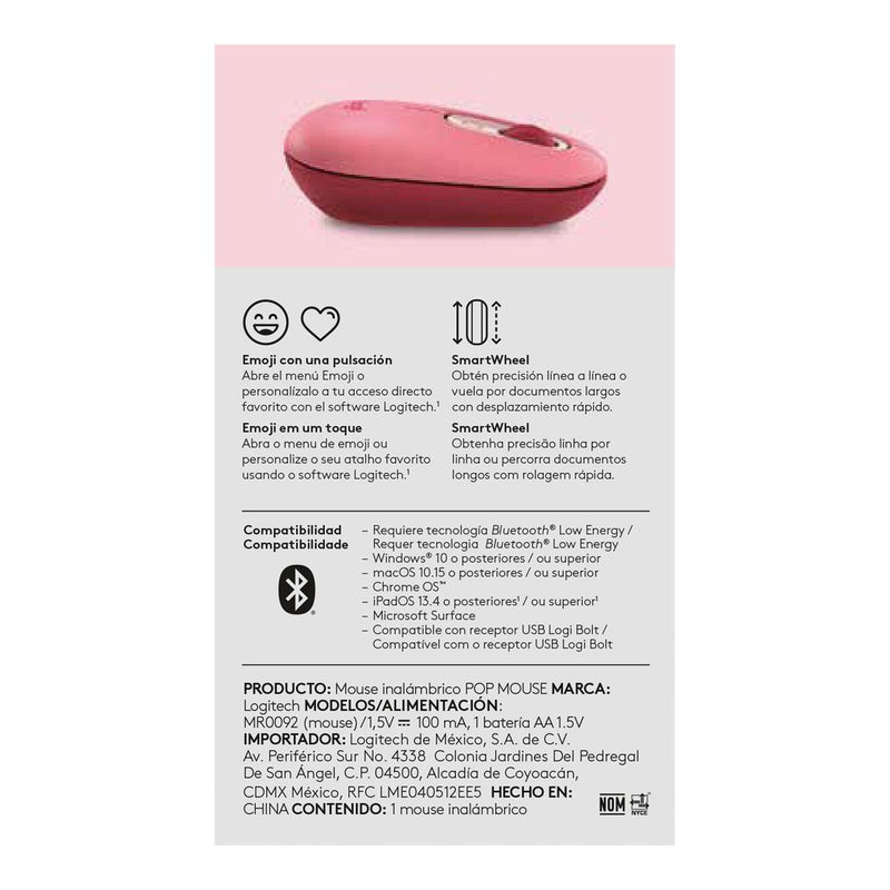 Logitech POP Heartbreaker Rose Wireless Mouse - Elevate your workspace with the POP Silent Mouse in Heartbreaker Rose a fusion of neon corals and crushed raspberry hues that's designed for those who appreciate aesthetics. This compact and comfortable w...