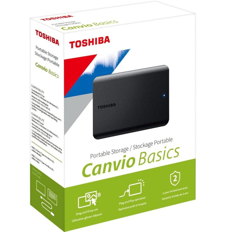Toshiba Storage Canvio Basics 1Tb Black Usb 3.2 Gen 1 Usb Powered 2 Year Warranty
