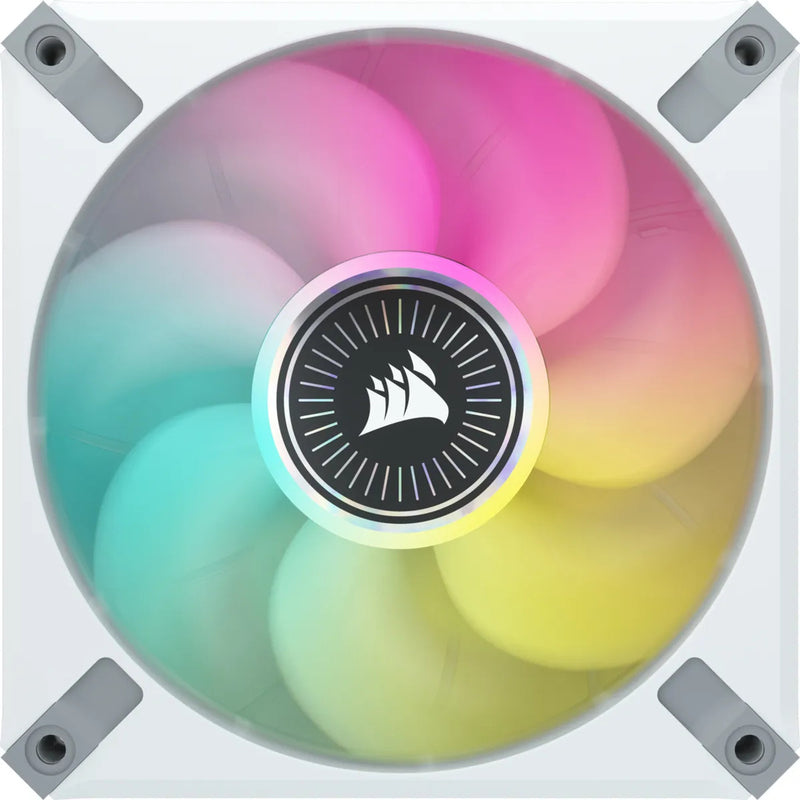 Corsair Ml120 120Mm Pwm 40 - 2400 Rpm Premium Magnetic Levitation Fan Triple Pack With Lighting Node Core - White