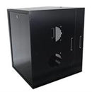 Lambda 19 Inch Swingframe Wallmount Cabinet - 9U Assemlbled Black 400 mm + 200 mm depth - Usable depth: 300 mm Tempered Glass Front Door Removable Side Panel L-shaped Mounting Profile 1 year warranty
