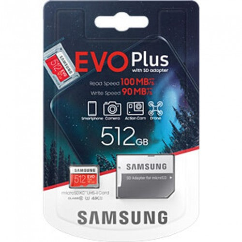 Samsung Mb-Mc512Ha Apc Evo Plus Microsdxc Memory Card - Read Speed Up To 100 Mb S & Write Speed Up To 90Mb S With Uhs-1 Interface, Speed Class (Grade 3, Class 10), Retail Box , 1 Year Limited Warranty
