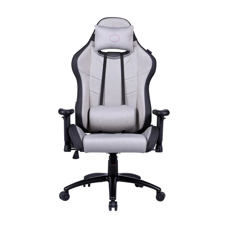 Cooler Master Caliber R2C Gaming Chair  Grey Fabric  Recline  Height Adjust  Head And Lumbar Pillows  Premium Materials  Ergo