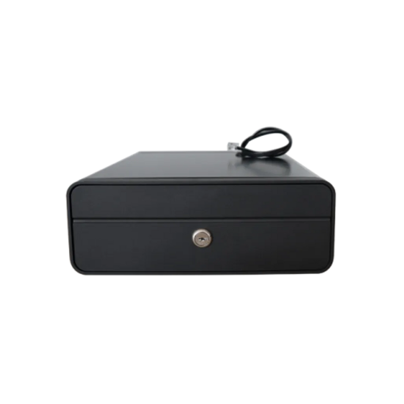 Maken Mini Cash Drawer - Black, Epson Rj11 Printer Kick, 4 Bill 4 Coin, 1 Meter Cable, 2-Position Lock