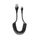 Remax Coiled 12-40Cm Usb To Micro-B Cable - Black