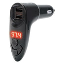 Manhattan Sound Science Bluetooth FM Transmitter with 2-Port Car Charger - Adds Bluetooth Connectivity to Your Car 2.1 A and 1 A Charging Ports Integrated Controls Remote Control MicroSD and USB-A Ports Black 1 year Limited Warranty