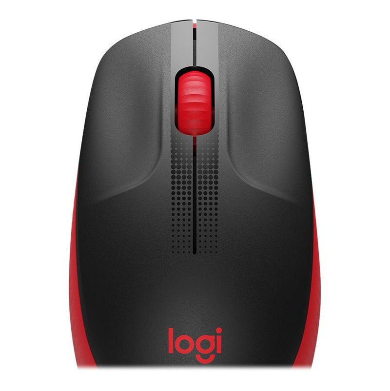Logitech M190 Full-Size Wireless Mouse - Red - 2.4Ghz - N A - Emea - M190