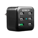 Lvsun 6-Port Usb 34W 5V - 12V 6.8A Qc2.0 Charger