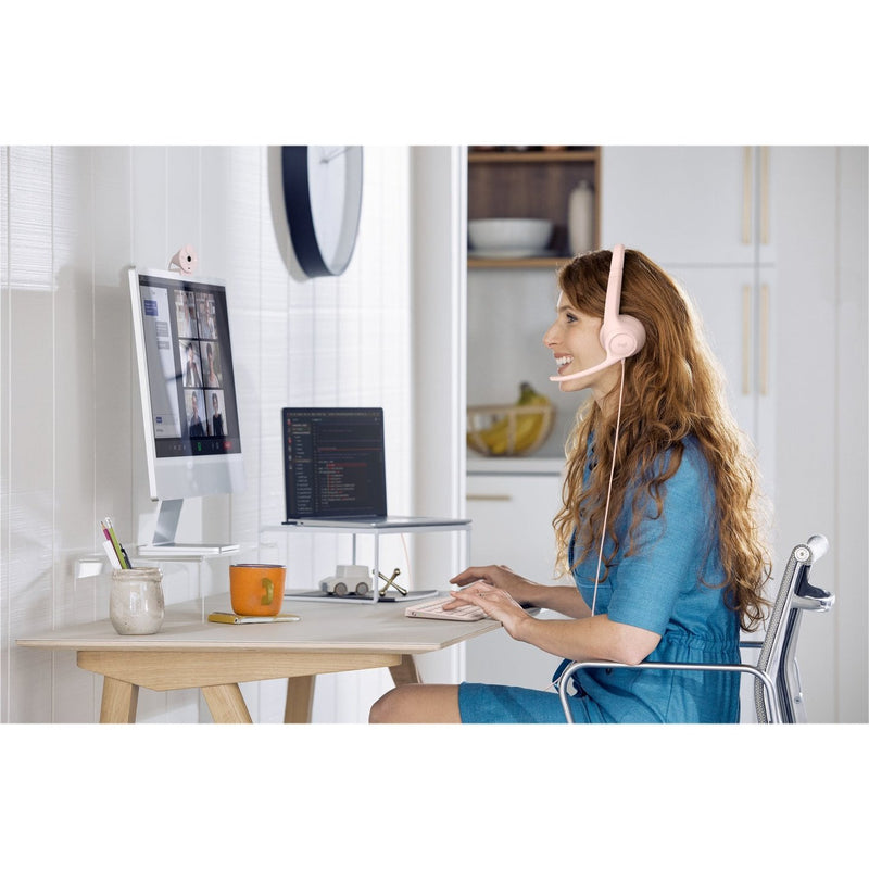 Logitech H390 USB Headset with Noise-Canceling Mic - Rose 1 year Limit warranty