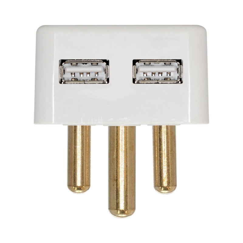 3-Pin 250V 16A Sa Plugtop With 2X Usb 2.1A Charging Ports