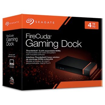 Seagate Firecuda Gaming Dock 4Tb Hdd Storage Built-In Expandable M 2 Nvme Ssd Slot Single Thunderbolt 3 Connection