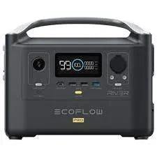 Ecoflow River Pro Portable Power Station - 720Wh Battery - 600W Output; 200W Solar; International Socket