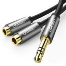 Ugreen 3.5mm Audio Male To 2x Female Audio Splitter - 0.25m Adapter With Gold-Plated Connectors - Black 1 Year Limited Warranty