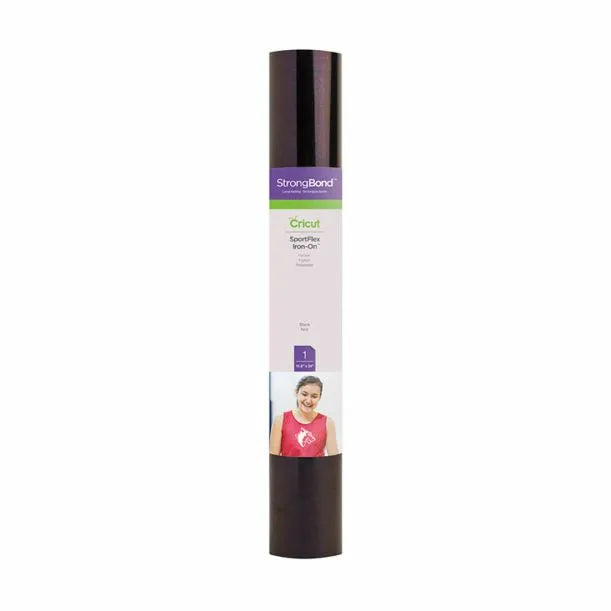 Cricut Sportflex Iron-On 30X60Cm (Black) Thin And Lightweight To Stretch And Flex On Active Wear