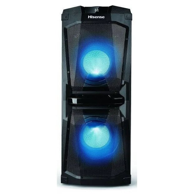 Hisense Hp120 Party Speaker: 200W Rms, Usb Mp3 Wma, Led Speakers, Bluetooth, Remote Control, Karaoke & Guitar Input, Party Chain