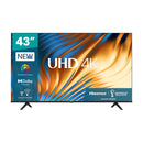 Hisense 43" Google Smart Tv - 4K, 1000000:1 Contrast, Wi-Fi, 2 Usb, Ethernet Port, Dvb-T2, Dolby Digital, 2X 8W Audio, Chromecast