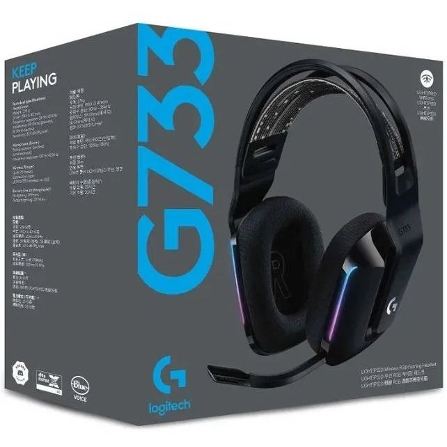 Logitech G733 Lightspeed Wireless Headset Blk - Lightspeed Wireless And Lightweight Full Spectrum Lightsync Rgb .