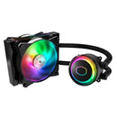 Cooler Master Masterliquid Ml120Rs Argb Liquid Cooler  120Mm Radiator  2 X 120Mm Masterfan Argb Fan With Temp Sensor  Argb Pump