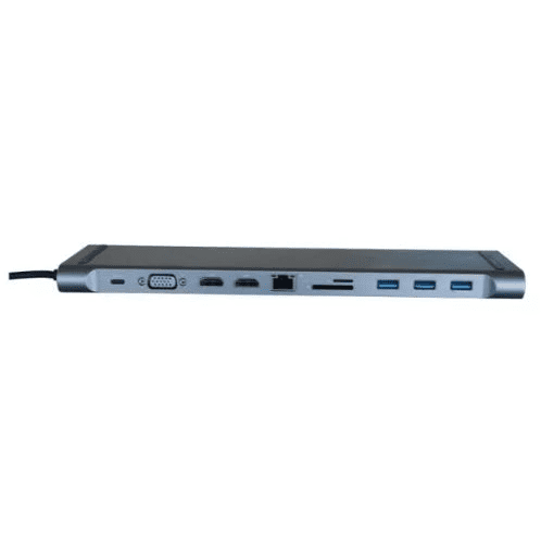 Rct Ds-Cn3269 Usb Type C Desktop Docking Station With 2*Hdmi 1*Vga 3*Usb3.0 1*Gigabit Rj45 Audio Out And Sd And Microsd Card Rea