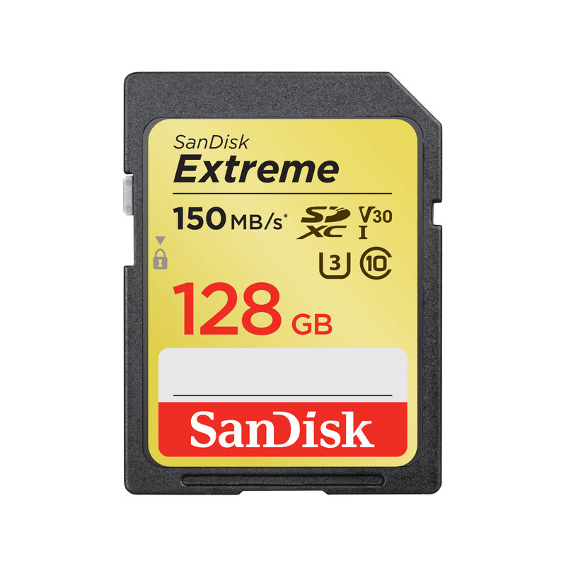 Sandisk Extreme 128gb Sdxc Memory Card Up To 150mbs. Uhs I. Class 10. U3. V30