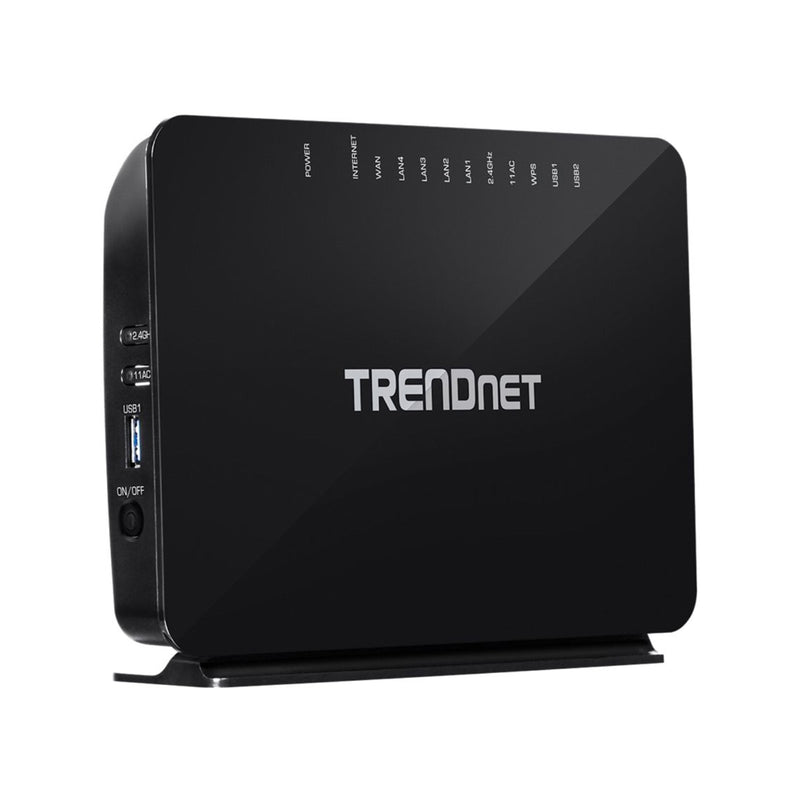 Trendnet Ac750 Vdsl2 Adsl2+ Modem Router With 4 X 10 100 Lan Ports And 1 X Gigabit Mbps Wan Port, Retail Box, 6 Months Limited Warranty