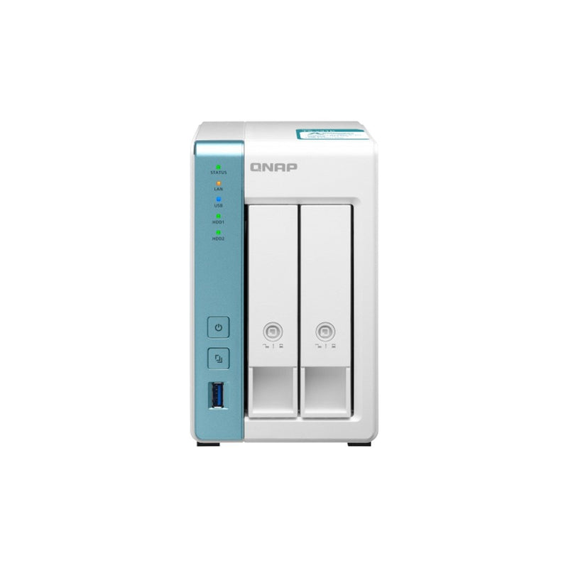 Qnap 2-Bay Nas Annapurna Labs Al214 Quad Core 1.7Ghz 1Gb Ram Sata 6Gb/S 2X Gbe Lan 3 X Usb3.0 Hdd Hot-Swappable